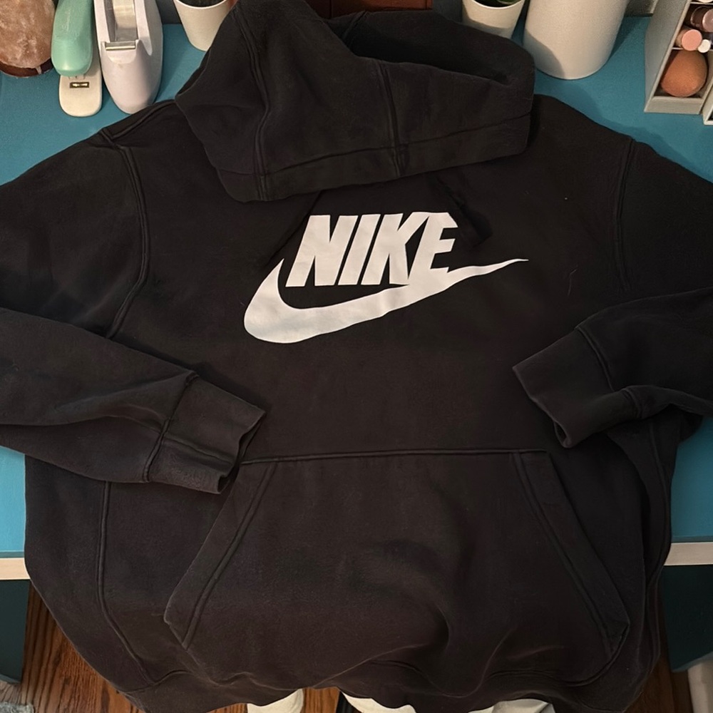 Nike Charcoal Hoodie with White Logo